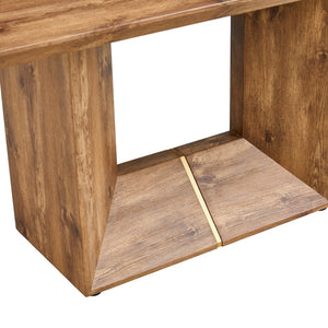 English Elm This Wood Grain Mdf Rectangular Dining Table Seats Six with a Warm Contemporary Finish W2827S00040