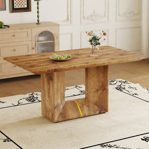 English Elm This Wood Grain Mdf Rectangular Dining Table Seats Six with a Warm Contemporary Finish W2827S00040