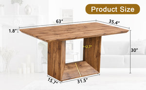 English Elm This Wood Grain Mdf Rectangular Dining Table Seats Six with a Warm Contemporary Finish W2827S00040