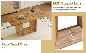 English Elm This Wood Grain Mdf Rectangular Dining Table Seats Six with a Warm Contemporary Finish W2827S00040