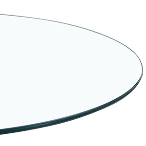 English Elm 40" Round Tempered Glass Dining Table with Matte Black Iron Base Seats Four W2827S00041