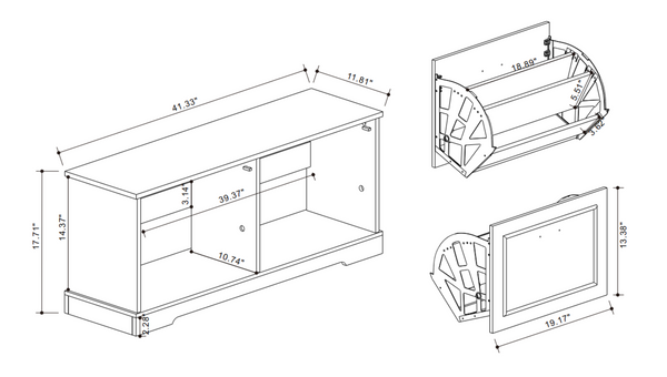 English Elm Shoe Storage Bench with Flip Top Drawers Adjustable Shelving for Entryway Hallway W282P431266