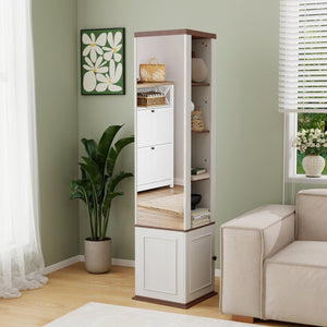 English Elm One-compartment Tilt-out Laundry Cabinet with Top Shelf Slim Mdf Storage for Tight Spaces W282P437031