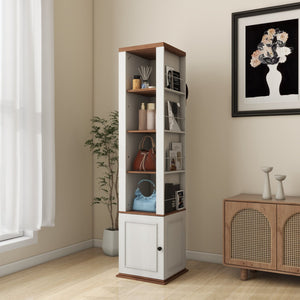 English Elm One-compartment Tilt-out Laundry Cabinet with Top Shelf Slim Mdf Storage for Tight Spaces W282P437031
