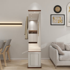 English Elm One-compartment Tilt-out Laundry Cabinet with Top Shelf Slim Mdf Storage for Tight Spaces W282P437031