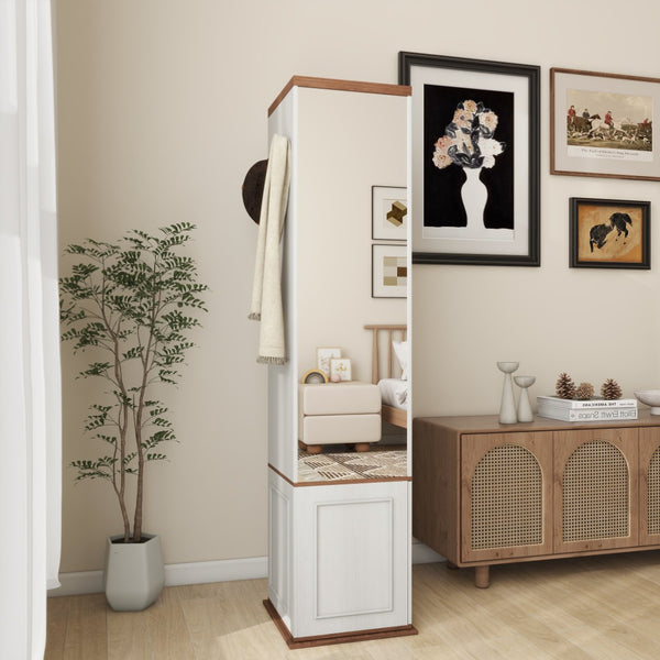 English Elm One-compartment Tilt-out Laundry Cabinet with Top Shelf Slim Mdf Storage for Tight Spaces W282P437031