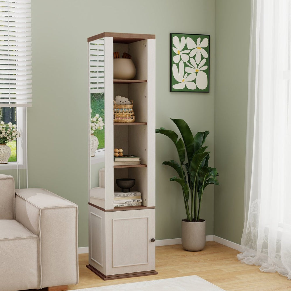 English Elm One-compartment Tilt-out Laundry Cabinet with Top Shelf Slim Mdf Storage for Tight Spaces W282P437031