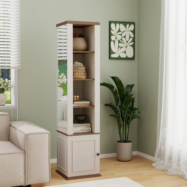 English Elm One-compartment Tilt-out Laundry Cabinet with Top Shelf Slim Mdf Storage for Tight Spaces W282P437031