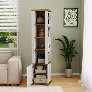 English Elm One-compartment Tilt-out Laundry Cabinet with Top Shelf Slim Mdf Storage for Tight Spaces W282P437031