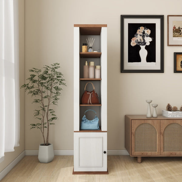 English Elm One-compartment Tilt-out Laundry Cabinet with Top Shelf Slim Mdf Storage for Tight Spaces W282P437031