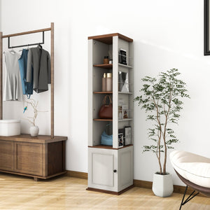 English Elm One-compartment Tilt-out Laundry Cabinet with Top Shelf Slim Mdf Storage for Tight Spaces W282P437031