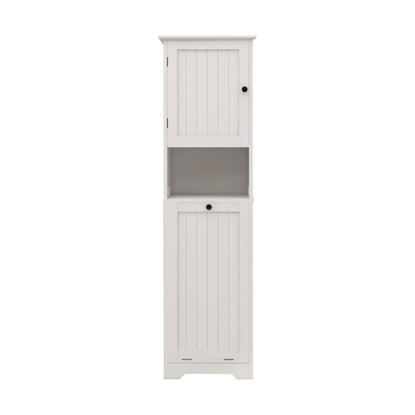 English Elm One-compartment Tilt-out Laundry Cabinet with Top Shelf Slim Mdf Storage for Tight Spaces One-Door W282P480390