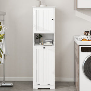 English Elm One-compartment Tilt-out Laundry Cabinet with Top Shelf Slim Mdf Storage for Tight Spaces One-Door W282P480390