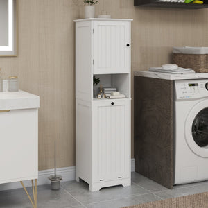 English Elm One-compartment Tilt-out Laundry Cabinet with Top Shelf Slim Mdf Storage for Tight Spaces One-Door W282P480390