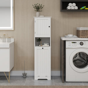 English Elm One-compartment Tilt-out Laundry Cabinet with Top Shelf Slim Mdf Storage for Tight Spaces One-Door W282P480390