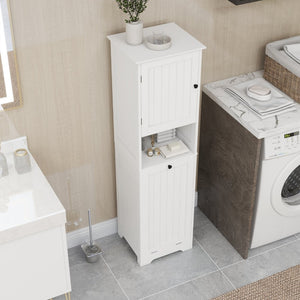 English Elm One-compartment Tilt-out Laundry Cabinet with Top Shelf Slim Mdf Storage for Tight Spaces One-Door W282P480390