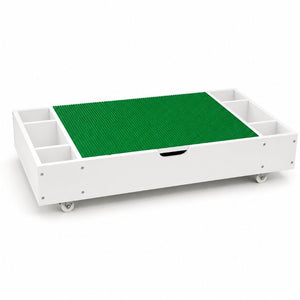 English Elm The 3 in 1 Reversible Kids Activity Table with Brick Surface Whiteboard Road Map Storage W282P488994