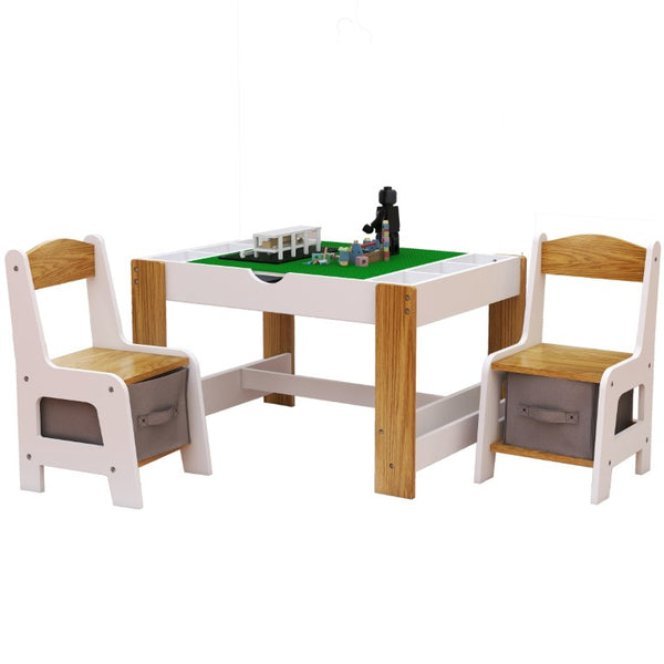 English Elm Kids Activity Play Table and Chair Set with LEGO Compatible Surface and Storage W282P607567