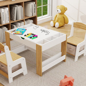 English Elm Kids Activity Play Table and Chair Set with LEGO Compatible Surface and Storage W282P607567