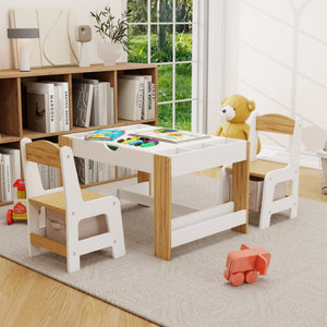 English Elm Kids Activity Play Table and Chair Set with LEGO Compatible Surface and Storage W282P607567