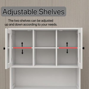 English Elm Two-Compartment Tilt-Out Laundry Cabinet Tall White MDF Storage with Adjustable Shelves W282S00039