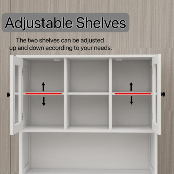 English Elm Two-Compartment Tilt-Out Laundry Cabinet Tall White MDF Storage with Adjustable Shelves W282S00039