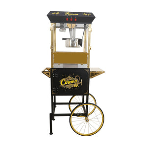 English Elm 16oz Theater Style Popcorn Machine with Rolling Cart Tempered Glass Stainless Kettle W2841P485733