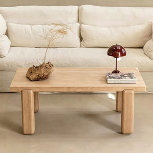 English Elm Cedar Square Coffee Table Solid Legs Vintage Grain Living Room Rustic Accent Wood W2853P567425