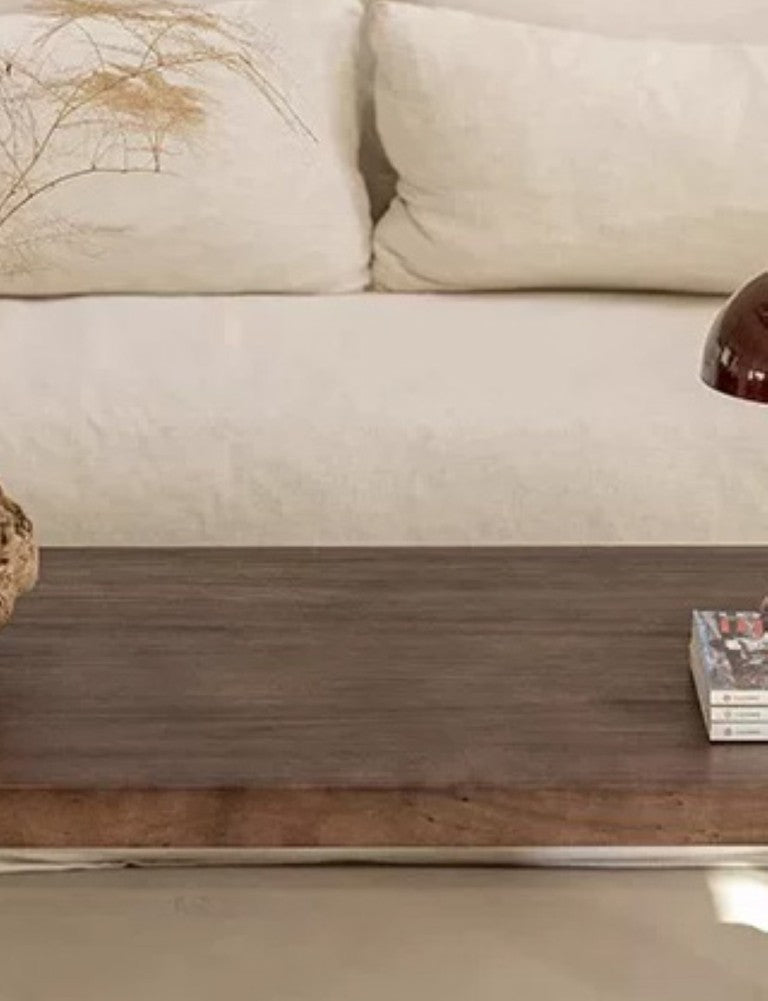 English Elm Cedar Square Coffee Table Solid Legs Vintage Grain Living Room Rustic Accent Walnut W2853P567450