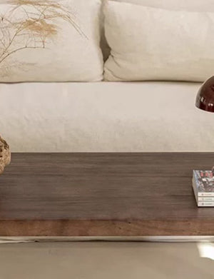 English Elm Cedar Square Coffee Table Solid Legs Vintage Grain Living Room Rustic Accent Walnut W2853P567450