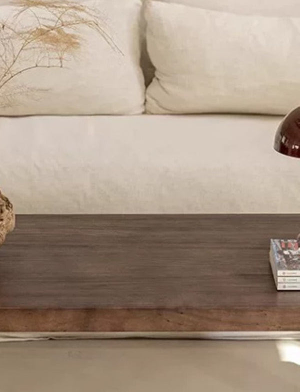 English Elm Cedar Square Coffee Table Solid Legs Vintage Grain Living Room Rustic Accent Walnut W2853P567450