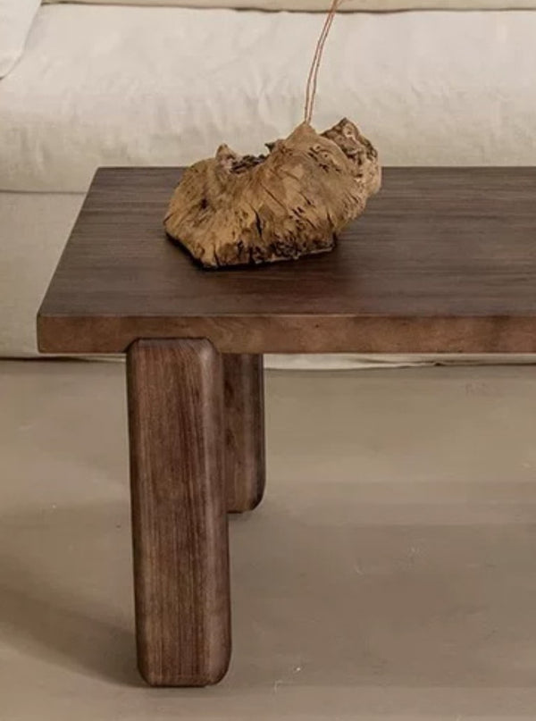 English Elm Cedar Square Coffee Table Solid Legs Vintage Grain Living Room Rustic Accent Walnut W2853P567450