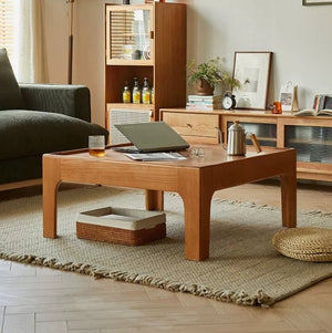 English Elm 39''Cedar Square Coffee Table Warm Grain Finish Mid-Century Style for Living Room Wood W2853P567454