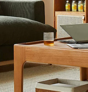 English Elm 39''Cedar Square Coffee Table Warm Grain Finish Mid-Century Style for Living Room Wood W2853P567454