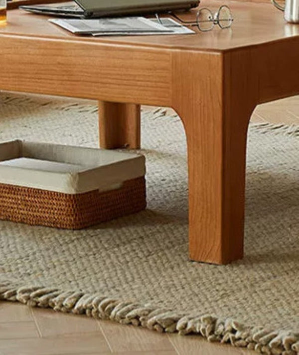 English Elm 39''Cedar Square Coffee Table Warm Grain Finish Mid-Century Style for Living Room Wood W2853P567454