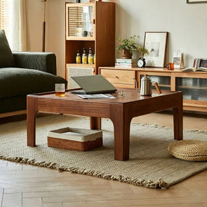 English Elm 39''Cedar Square Coffee Table Warm Grain Finish Mid-Century Style for Living Room Walnut W2853P567609