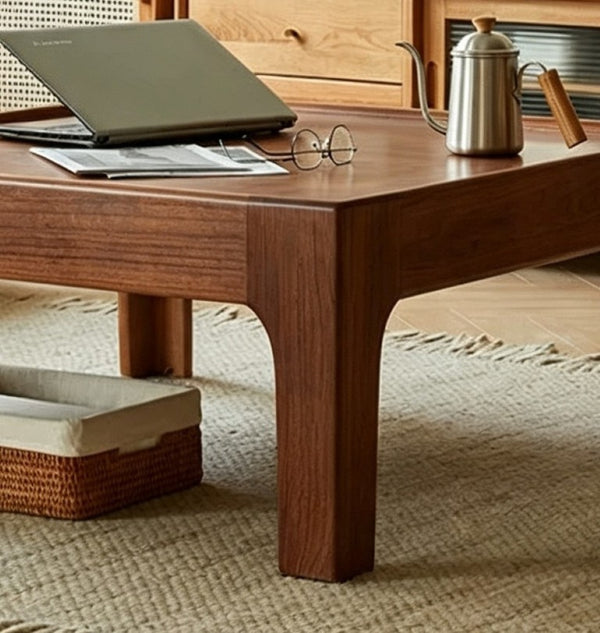 English Elm 39''Cedar Square Coffee Table Warm Grain Finish Mid-Century Style for Living Room Walnut W2853P567609