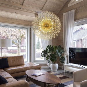English Elm 48-Inch Sputnik Crystal Chandelier K9 Beads Spherical Firework Pendant for Grand Living Rooms W2869P526921