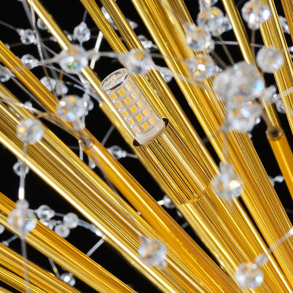 English Elm 48-Inch Sputnik Crystal Chandelier K9 Beads Spherical Firework Pendant for Grand Living Rooms W2869P526921