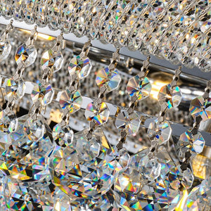 English Elm Large K9 Crystal Empire Chandelier with Chrome Finish for Grand Foyers and Dining Rooms W2869S00006