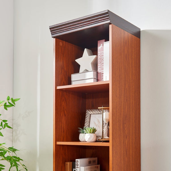 English Elm 70.86"(180cm) Tall Modular Bookcase Freestanding Wood Grain Tower Shelf for Bedroom Living Room Dark Oak W2899P440962