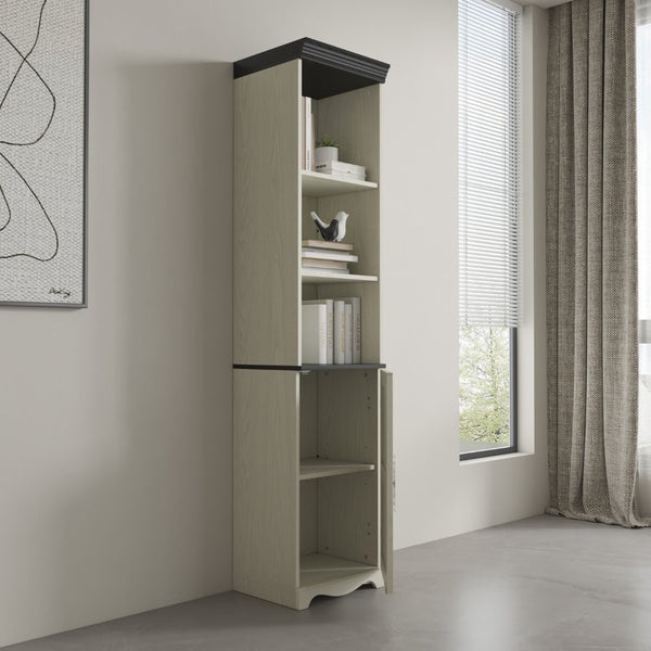 English Elm 70.86"(180cm) Tall Modular Bookcase Freestanding Wood Grain Tower Shelf for Bedroom Living Room White W2899P440963