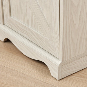 English Elm 70.86"(180cm) Tall Modular Bookcase Freestanding Wood Grain Tower Shelf for Bedroom Living Room White W2899P440963
