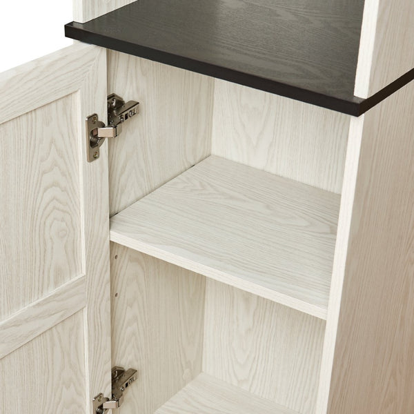 English Elm 70.86"(180cm) Tall Modular Bookcase Freestanding Wood Grain Tower Shelf for Bedroom Living Room White W2899P440963