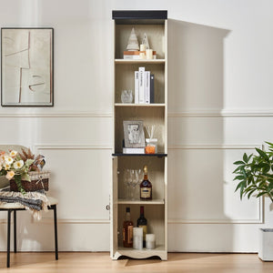 English Elm 70.86"(180cm) Tall Modular Bookcase Freestanding Wood Grain Tower Shelf for Bedroom Living Room White W2899P440963