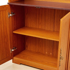 English Elm 70.86(180Cm Tall Barn Door Bookcase Five Tier MDF Cube Shelving for Living Room Dark Oak W2899P440964