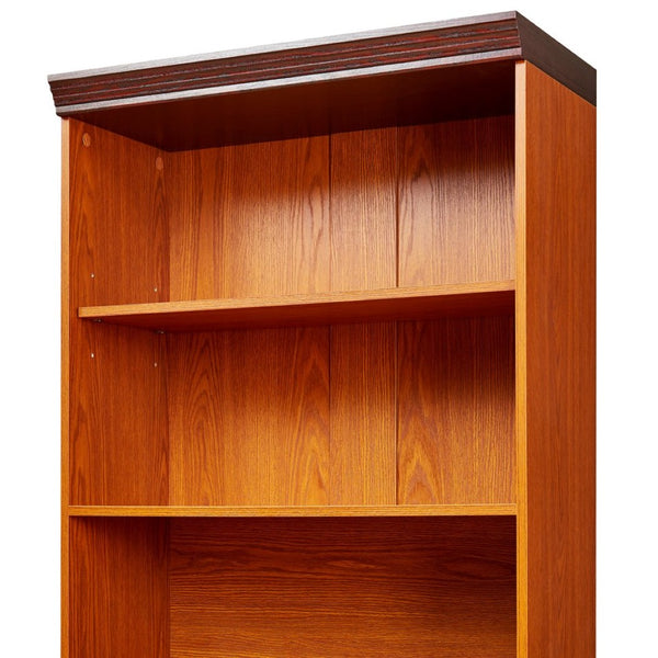 English Elm 70.86(180Cm Tall Barn Door Bookcase Five Tier MDF Cube Shelving for Living Room Dark Oak W2899P440964