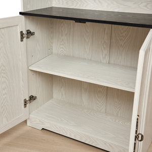 English Elm 70.86(180Cm Tall Barn Door Bookcase Five Tier MDF Cube Shelving for Living Room White W2899P440965
