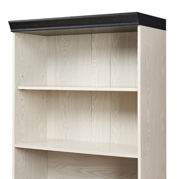 English Elm 70.86(180Cm Tall Barn Door Bookcase Five Tier MDF Cube Shelving for Living Room White W2899P440965