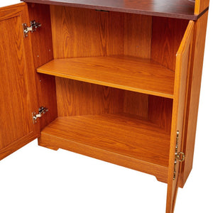 English Elm 70.86(180Cm Tall Corner Display Cabinet 5 Tier Mirrored Back Tempered Glass Modern Dark Oak W2899P440966